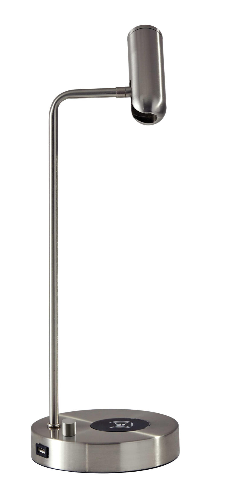 6" X 8" X 16.5" Brushed Steel Metal LED Desk Lamp