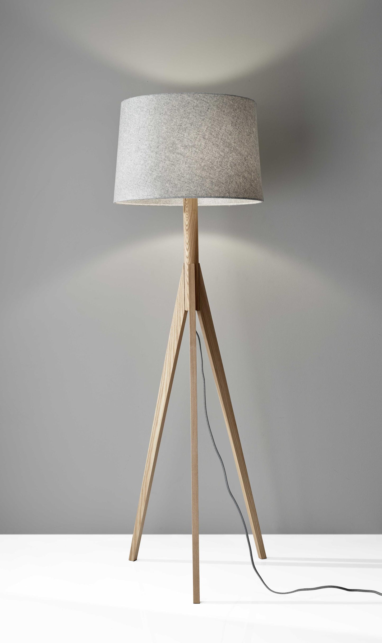 18" X 18" X 59.25" Natural Wood Floor Lamp