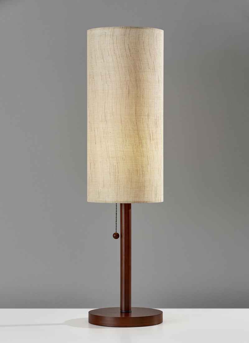 8" X 8" X 31" Walnut Wood Table Lamp