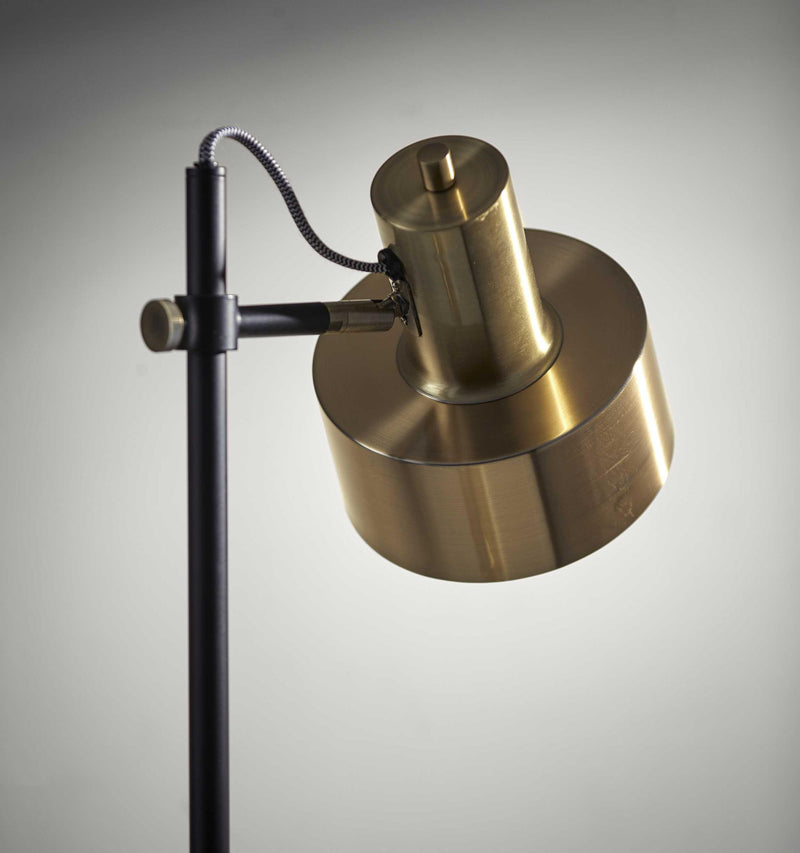 10" X 14" X 56.5" Brass Metal Floor Lamp