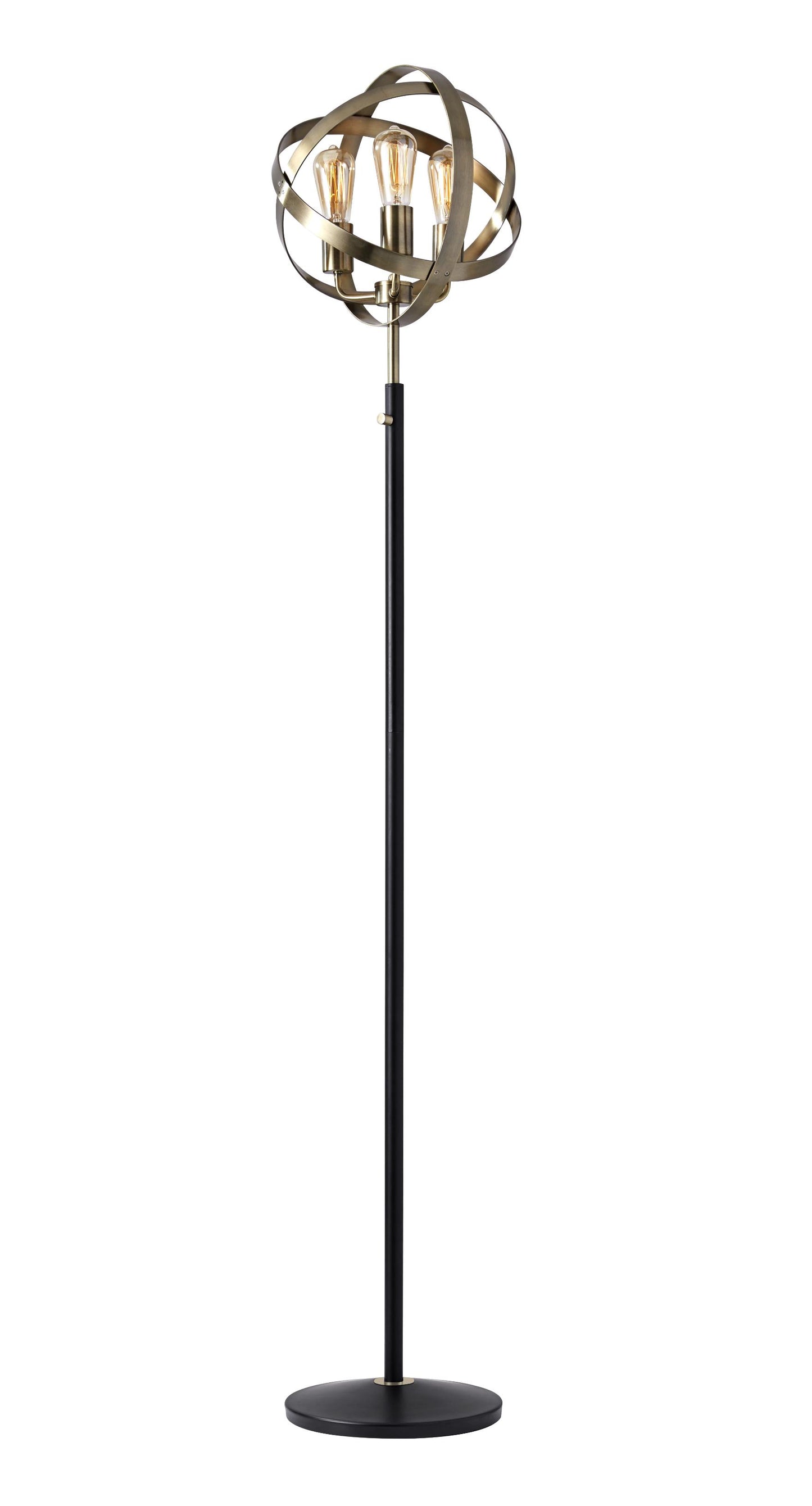 13.5" X 11.5" X 70.5" Brass Metal Floor Lamp