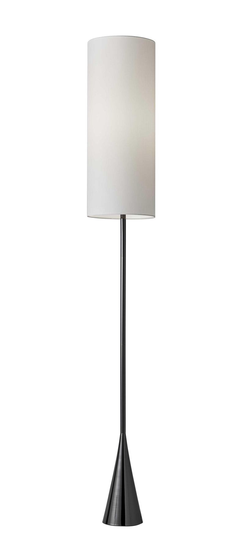 10.5" X 10.5" X 74" Black Metal Floor Lamp