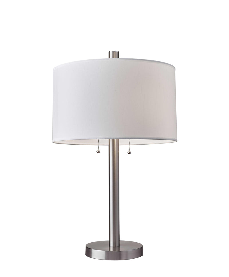 17" X 17" X 28" Brushed Steel Metal Table Lamp