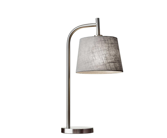 10" X 12" X 25" Brushed Steel Metal Table Lamp