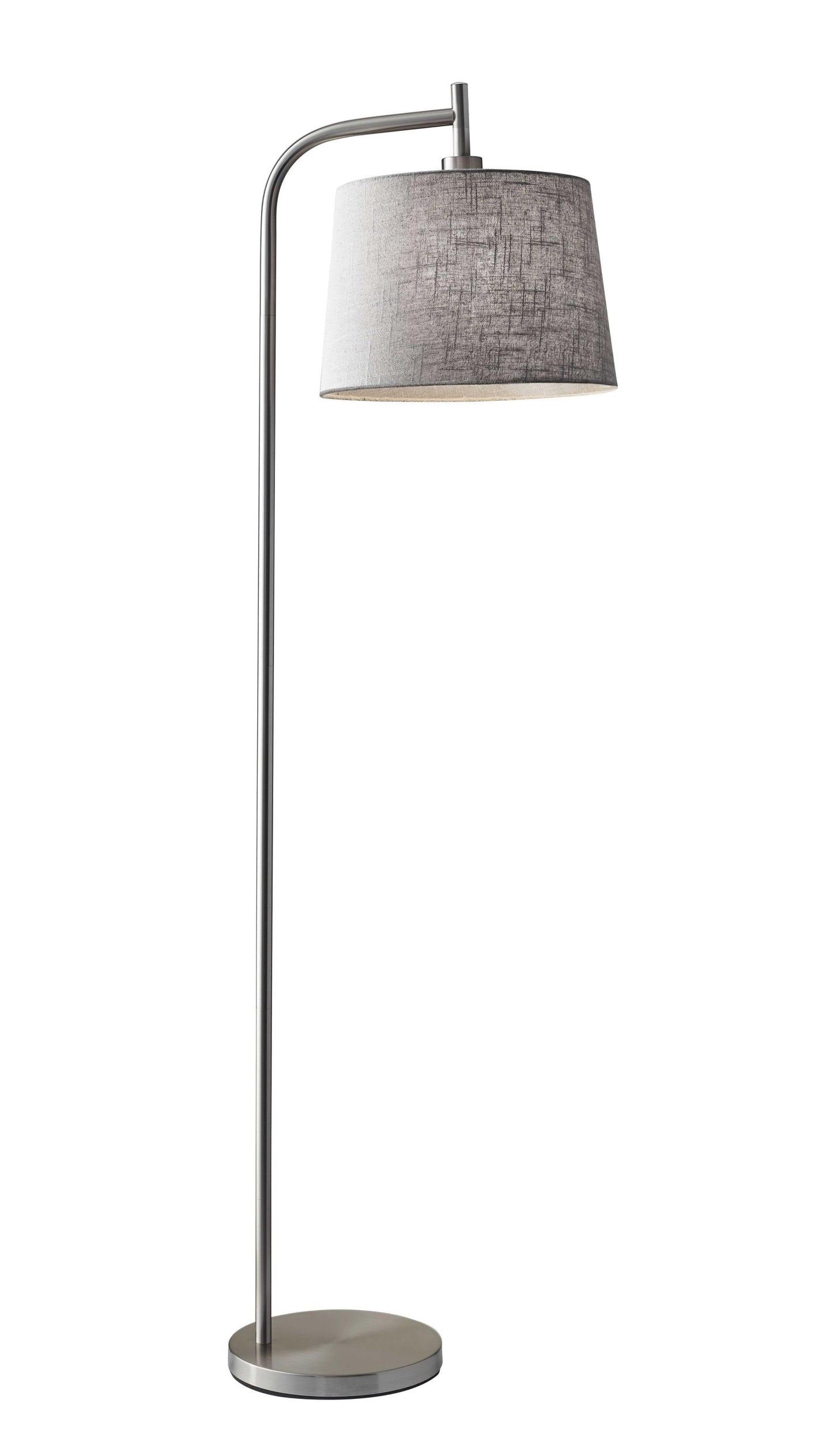 13" X 18" X 58" Brushed Steel Metal Floor Lamp