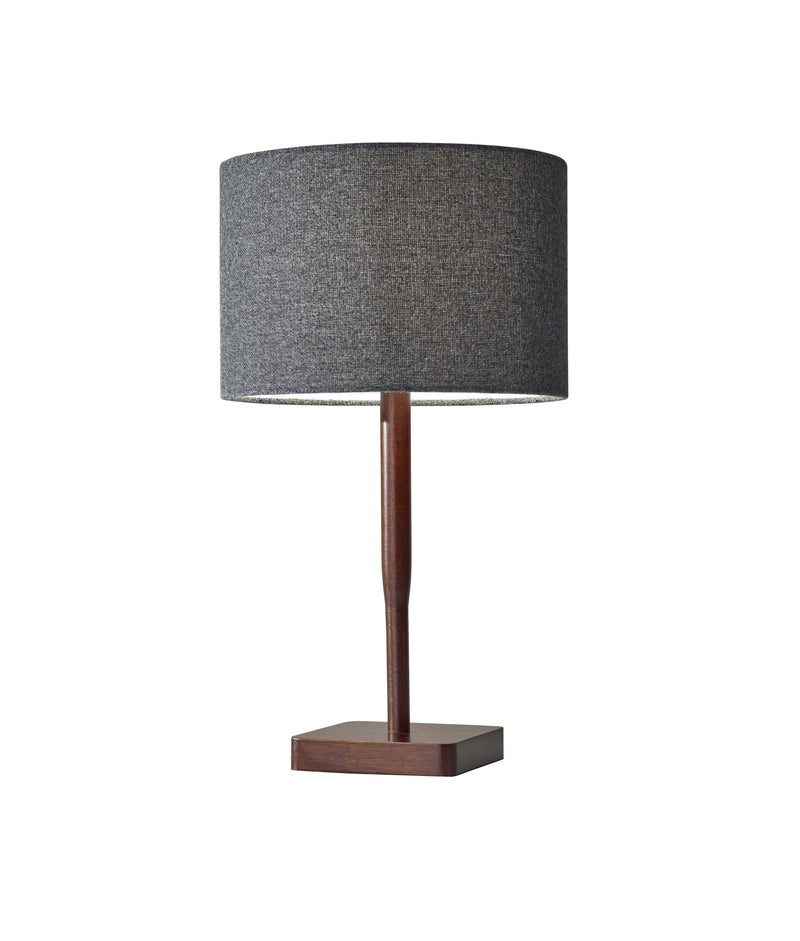 8" X 8" X 21" Walnut Wood Table Lamp