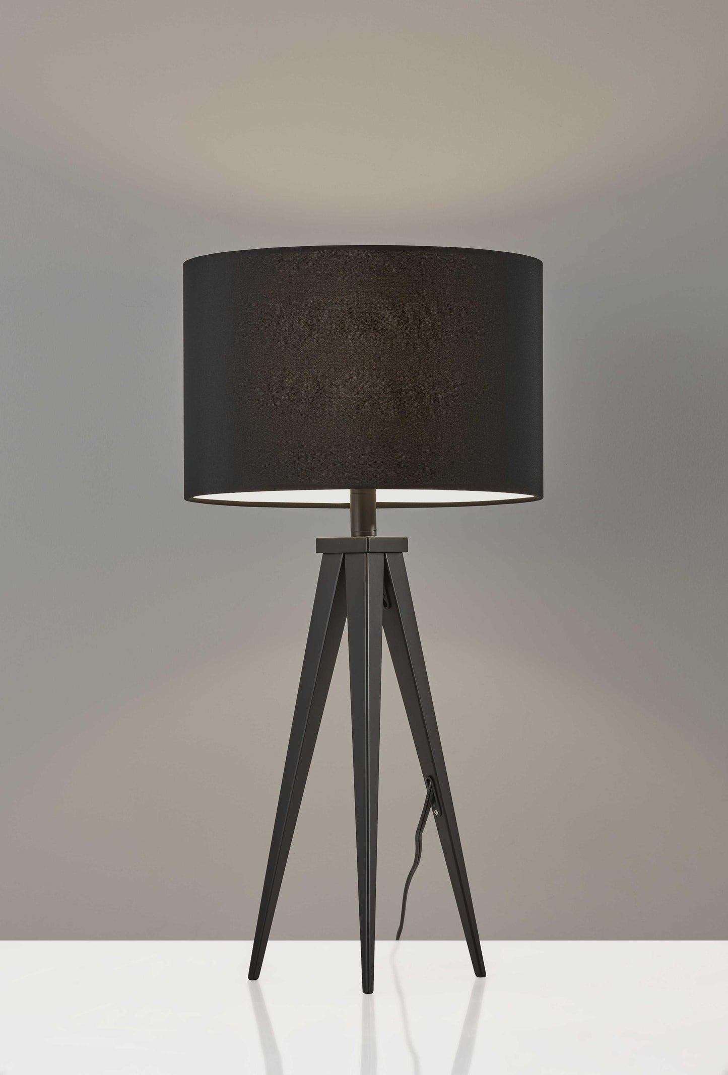 14" X 14" X 28" Black Metal Table Lamp