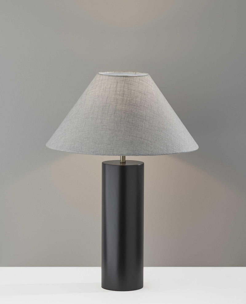 18" X 18" X 25.5" Black Wood Table Lamp