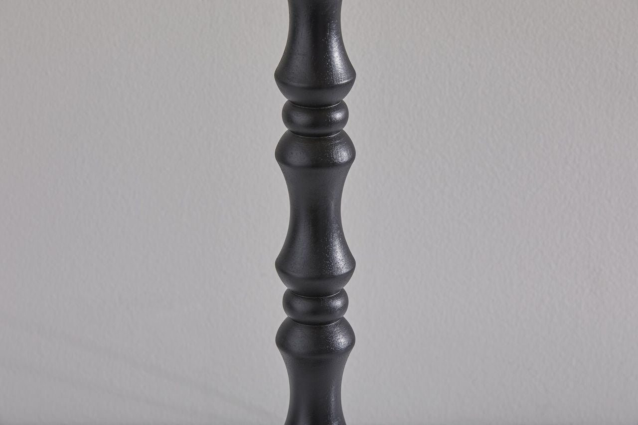 13" X 13" X 26" Black Polyresin Table Lamp