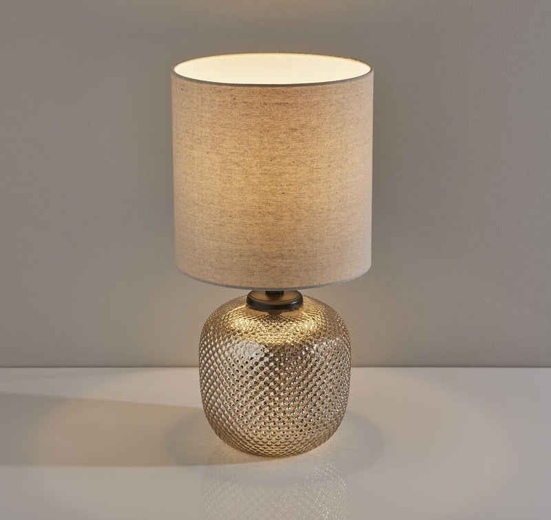11" X 11" X 21.25" Bronze Metal Table Lamp with Night Light