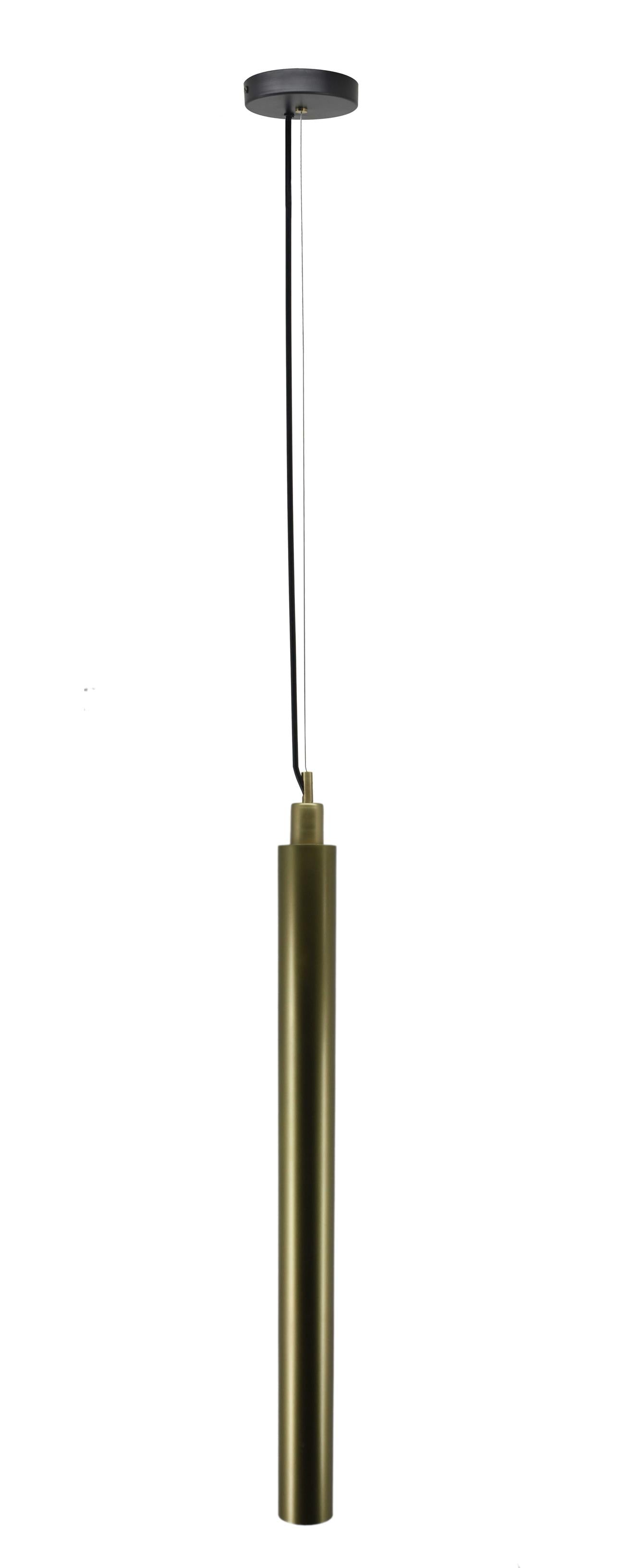 3" X 3" X 39" Brass Galvanized Iron Pendant Lamp