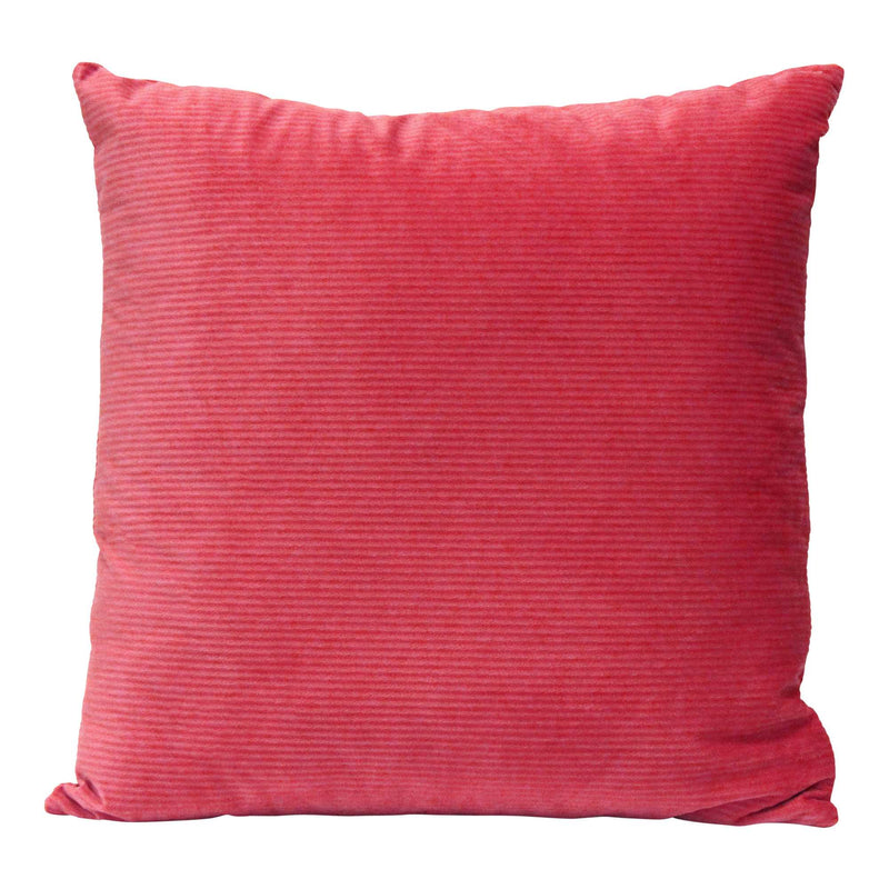 Coral Pink Textured Velvet Square Pillow