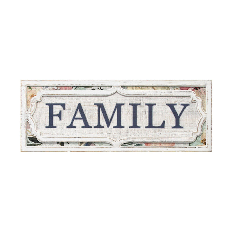 Distressed Shabby Chic Floral Family Framed Wall Art