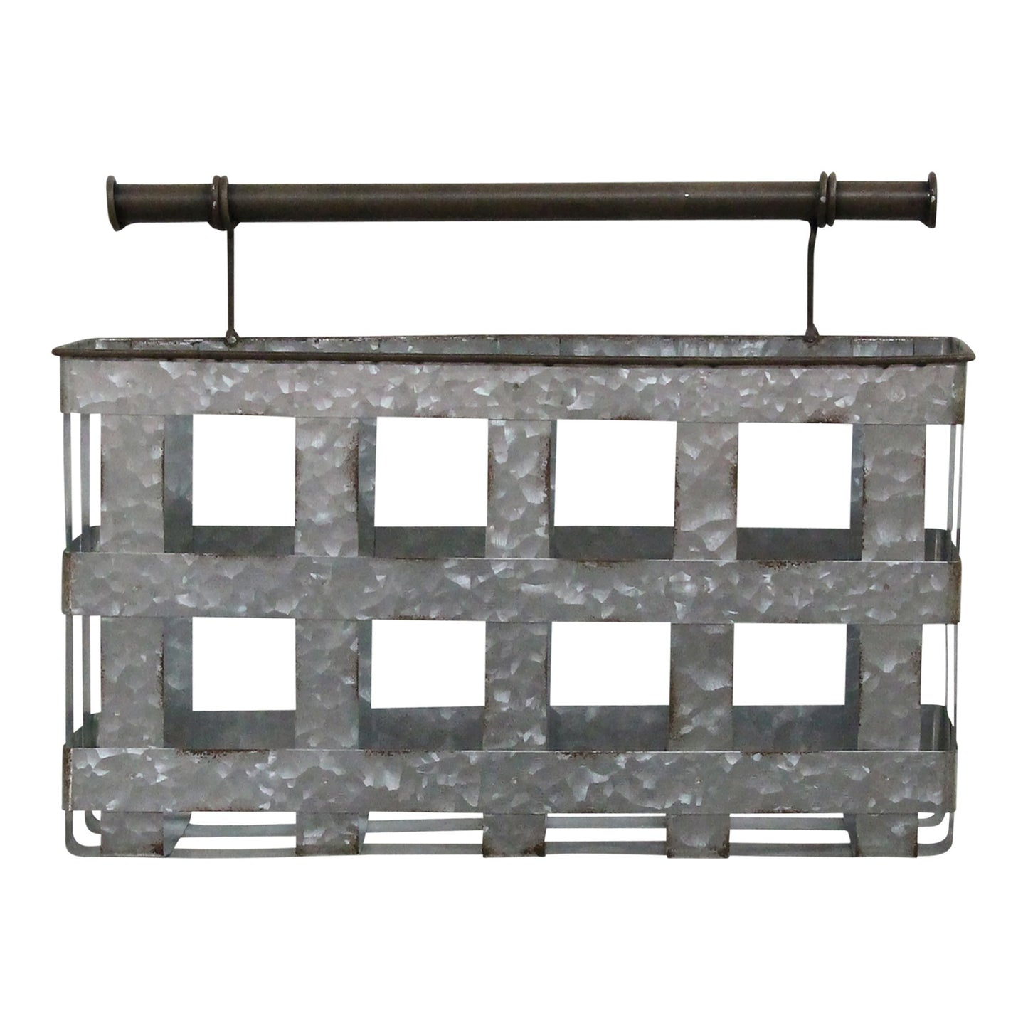Galvanized Handcrafted Metal Wall Hanging Basket