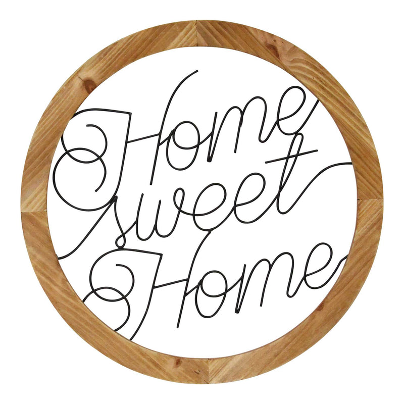 Black "Home Sweet Home" Wood and Metal Wall Decor