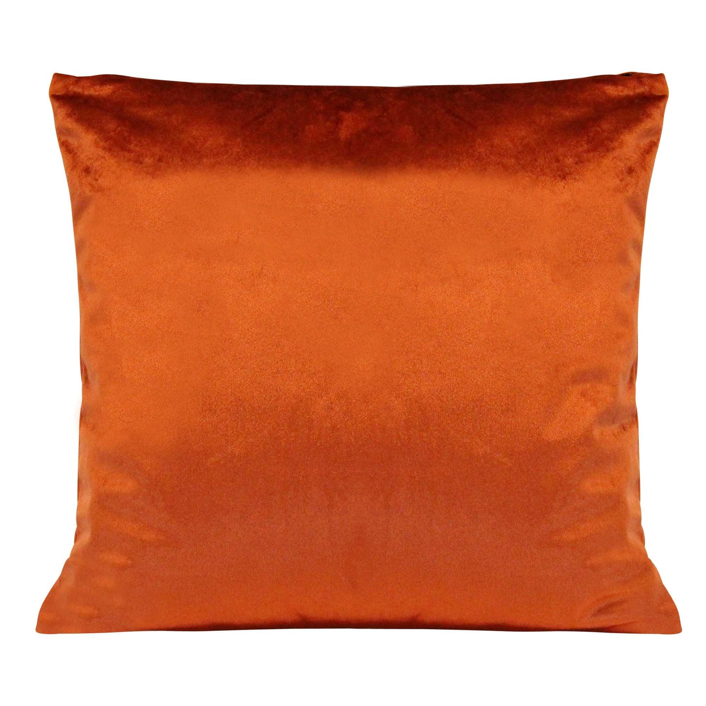Burnt Orange Textured Velvet Square Pillow