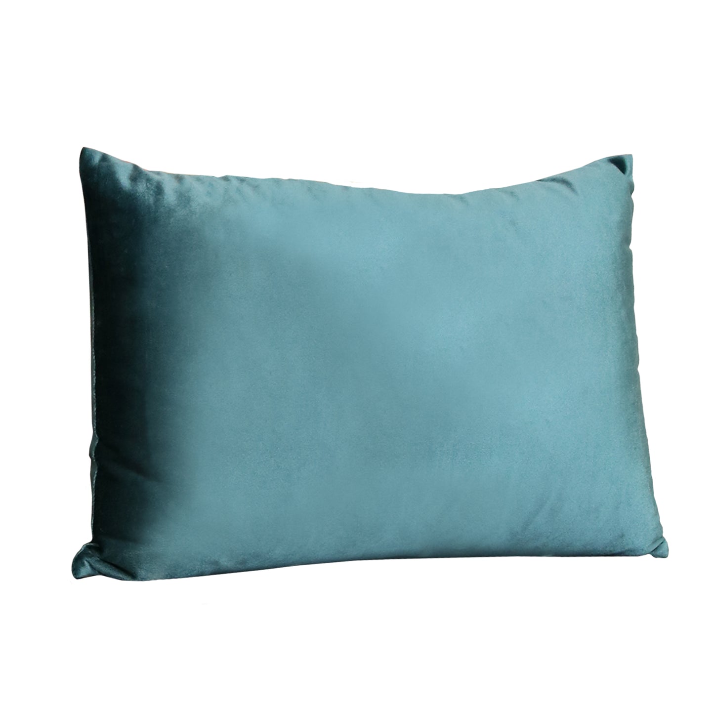 Teal Aqua Velvet Rectangular Lumbar Pillow