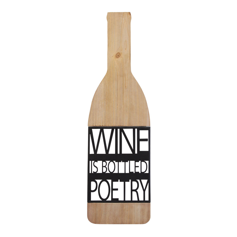 "Wine is Bottled Poetry" Metal and Wood Wall Decor