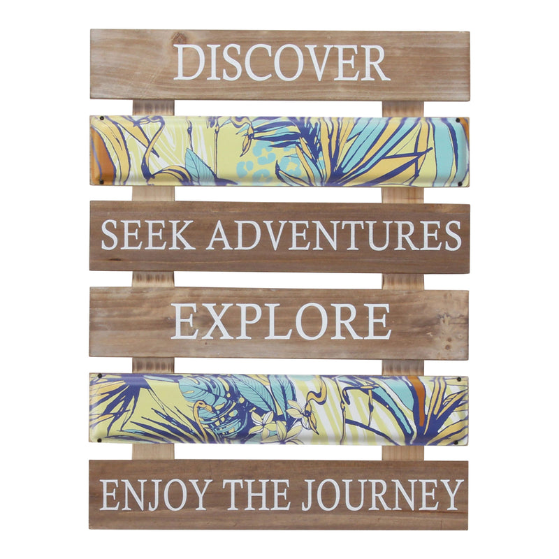 Jungle Themed "Enjoy the Journey" Wood and Metal Wall Art
