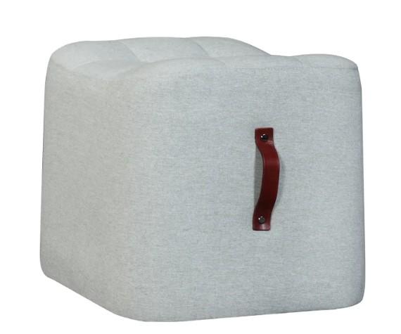 Modern Mint Tufted Fabric Upholstered Pouf