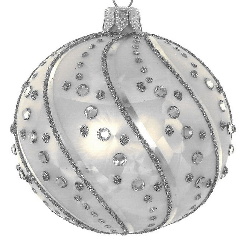Mouth Blown Polish Glass Silverstone Christmas Ornament