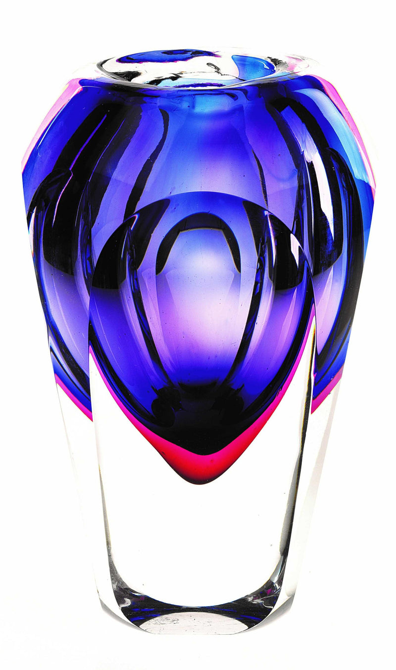 9" Purple Art Glass Vase