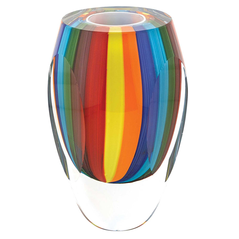 6" Multi-Color Art Glass Vase