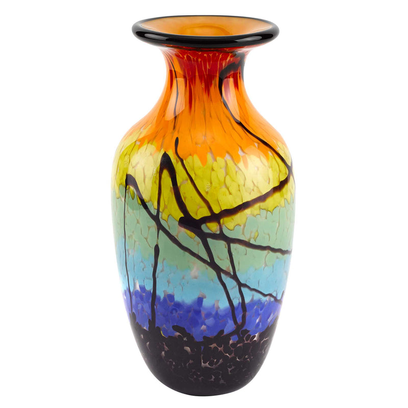 105" Mouth Blown Art Glass Urn Shape Decorative Vase