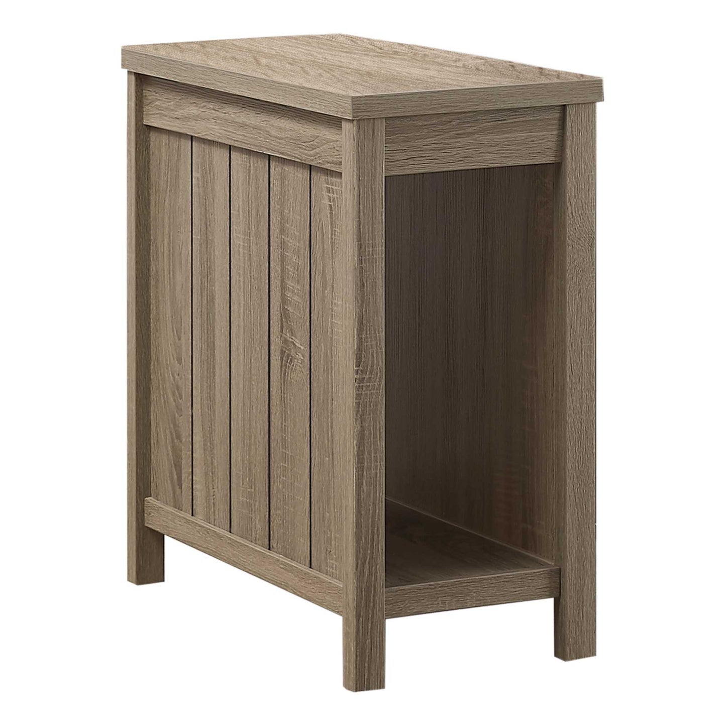Rectangular Dark Taupe Smooth Laminated Wood Accent Table