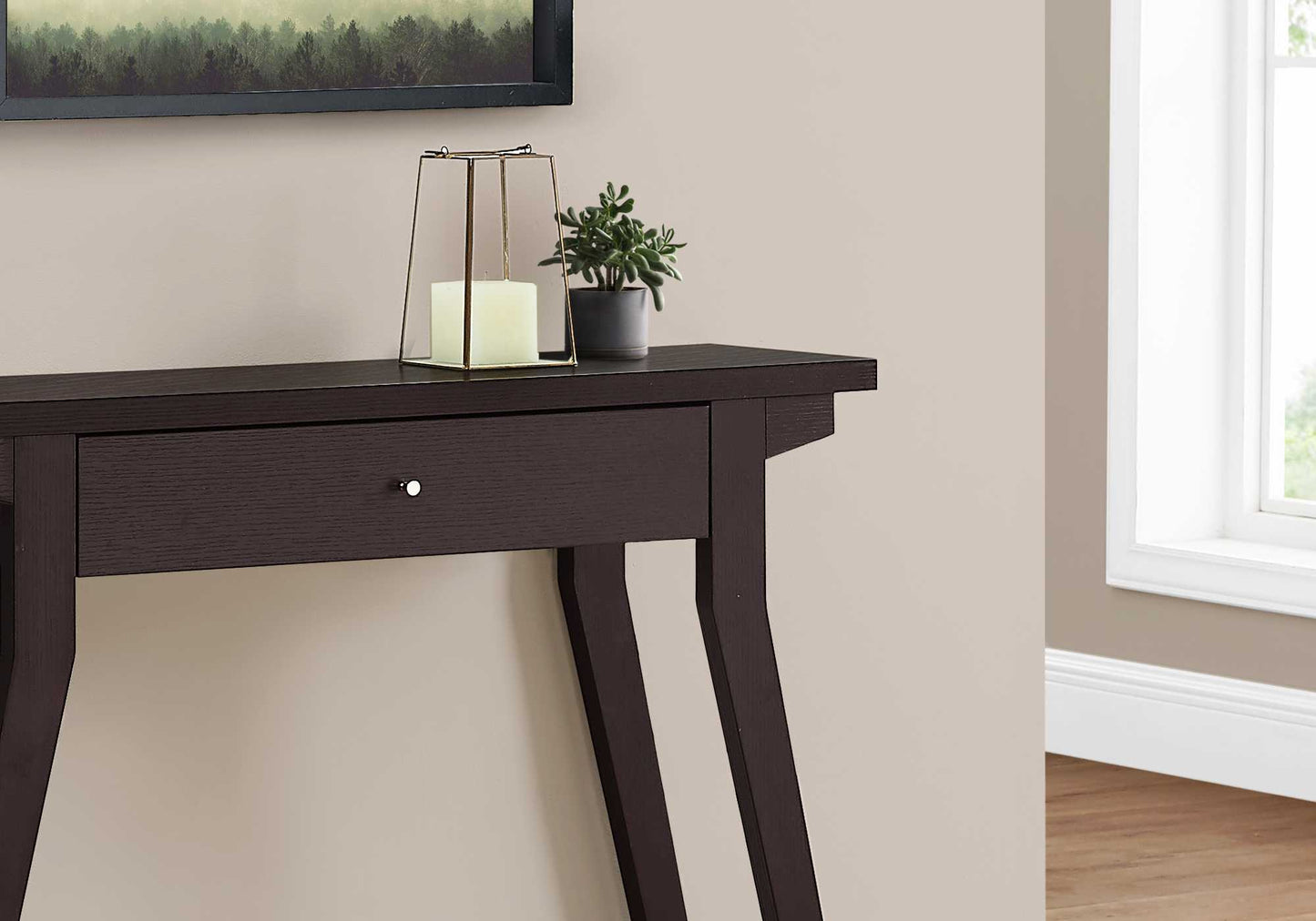 Rectangular Espresso Accent Table with Storage Drawer