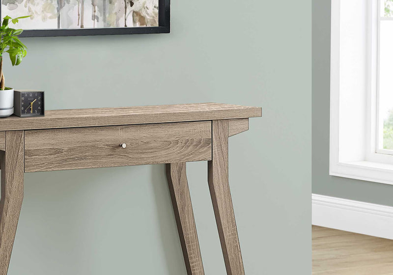 Rectangular Dark Taupe Accent Table with Storage Drawer