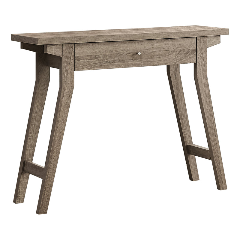 Rectangular Dark Taupe Accent Table with Storage Drawer