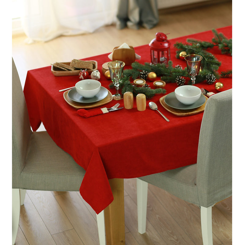 104" Merry Christmas Rectangle Tablecloth in Red