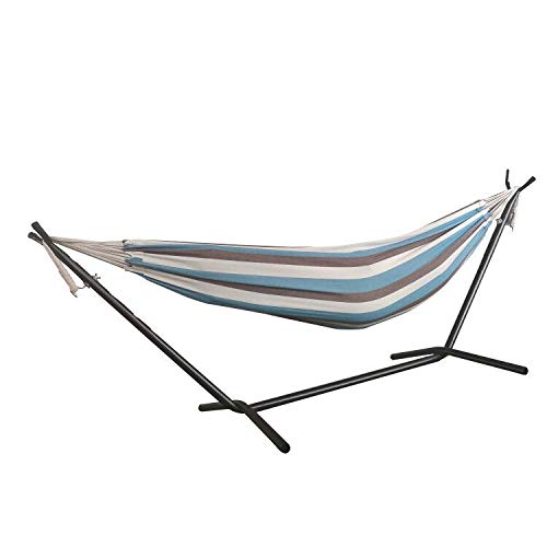 Lagoon Stripe Double Classic 2 Person Hammock with Stand