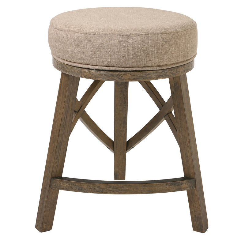 Counter Height Round 3 Leg Swivel Counter Stool with Cream Fabric