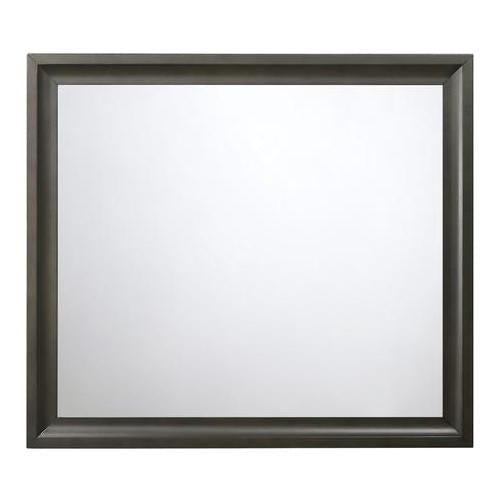 39" X 35" Antique Gray Rubber Wood Mirror