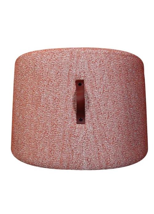 Modern Red Fabric Upholstered Pouf